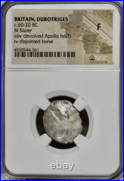 Iron Age Pre Roman Britain 60BC-20BC Celtic Stater Durotriges Tribe NGC Graded