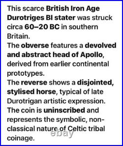 Iron Age Pre Roman Britain 60BC-20BC Celtic Stater Durotriges Tribe NGC Graded