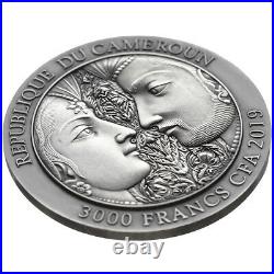 Kama Sutra Moments of Love 3 oz Antique finish Silver Coin CFA Cameroon 2019