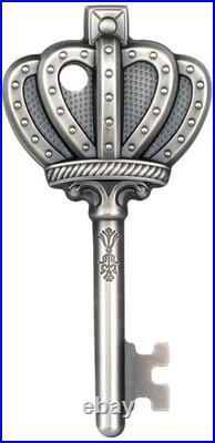 Key To My Kingdom 2023 Cook Is $5 1 Oz. 999 Silver Key Shape NGC MS 70 Antiqued