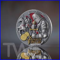 Knights Templar Secret Societies $2 Silver Coin 2 oz Samoa 2026