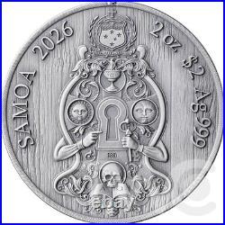 Knights Templar Secret Societies $2 Silver Coin 2 oz Samoa 2026