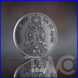 Knights Templar Secret Societies $2 Silver Coin 2 oz Samoa 2026