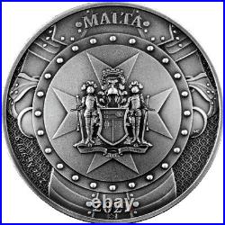 Knights of the past 2 oz silver coin antiqued Malta 2021
