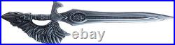 Korea The Sword of St. Gabriel Shaped 2.5 oz. 999 Silver Bar Antiqued in CAPSULE