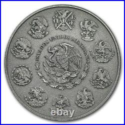 LIBERTAD MEXICO 2018 2 oz Antique Silver Coin in Capsule