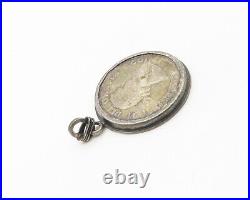LORE 925 Sterling Silver Vintage Antique Canadian Dollar Coin Pendant- PT14594