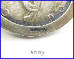 LORE 925 Sterling Silver Vintage Antique Canadian Dollar Coin Pendant- PT14594