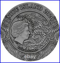 LYU BU ANCIENT CHINESE WARRIOR 2020 2 oz $5 High Relief Antique Silver Coin NIUE