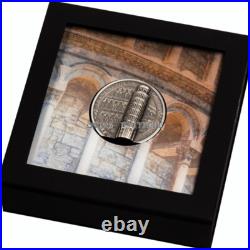 Leaning Tower of Pisa 2 oz silver coin antiqued CI 2022
