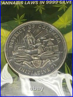 Legalized District of Columbia Antiqued Silver 1 Oz Coin. 999 Bullion