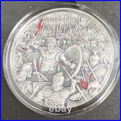 Leonidas Great Commanders 2 oz Antique finish Silver Coin Niue 2019