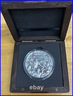 Leonidas Great Commanders 2 oz Antique finish Silver Coin Niue 2019