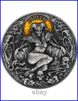 Lilith 2 oz Antique finish Silver Coin 2000 Francs CFA Cameroon 2022