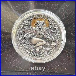 Lilith 2 oz Antique finish Silver Coin 2000 Francs CFA Cameroon 2022