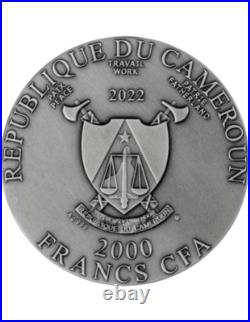 Lilith 2 oz Antique finish Silver Coin 2000 Francs CFA Cameroon 2022