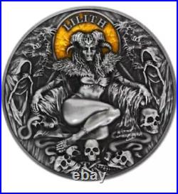 Lilith 2 oz Antique finish Silver Coin 2000 Francs CFA Cameroon 2022