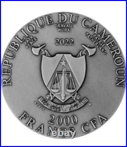 Lilith 2 oz Antique finish Silver Coin 2000 Francs CFA Cameroon 2022