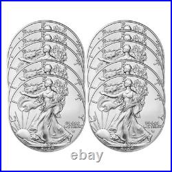 Lot of 10 U. S. Mint 2025 1 oz American Silver Eagle Coin