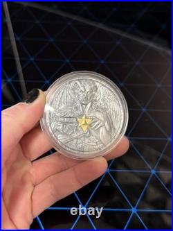 Lucifer Morning Star Dual Essence 2 oz Antique finish Silver Coin Cameroon 2023