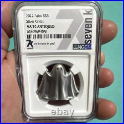 Mayer Mint 2022 Palau Silver Ghost 1 oz. 999 Antiqued NGC MS70 6586969-098