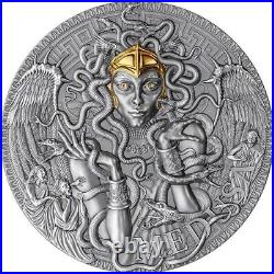 Medusa The Great Greek Mythology 2 oz Antique finish Silver Coin Cameroon 2023