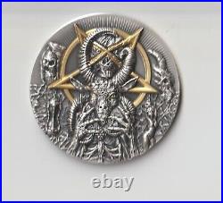 Mennica Polska Mint of Poland 2 oz Antique Gilded Silver Coin Cameroon Evil