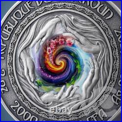 Mermaid Nature Spirits 2 oz Antique finish Silver Coin CFA Cameroon 2025