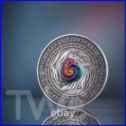 Mermaid Nature Spirits 2 oz Antique finish Silver Coin CFA Cameroon 2025