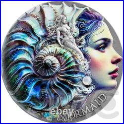 Mermaid Nature Spirits 2 oz Antique finish Silver Coin CFA Cameroon 2025