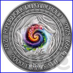 Mermaid Nature Spirits 2 oz Antique finish Silver Coin CFA Cameroon 2025
