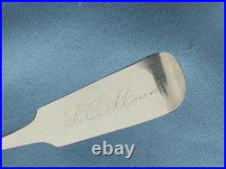 Mixed Lot Coin Silver 3 Soup or Desert Spoons Mixed Makers Mono 7 Inch 68 Grams