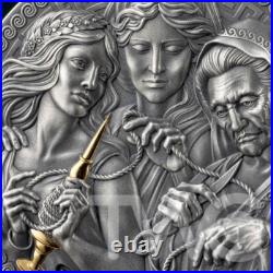 Moirai The Great Greek Mythology 1 oz Antique finish Silver Coin Cameroon 2025 Moirai The Great Greek Mythology 1 oz Antique finish Silver Coin Cameroon 2025