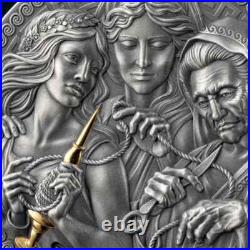 Moirai The Great Greek Mythology 1 oz Antique finish Silver Coin Cameroon 2025