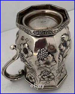Monster American Coin Silver Chased Grapes & Thistles 10.8 Ozt Cup R Rait 1850
