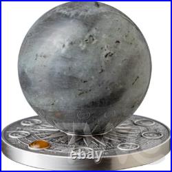 Moon Solar System 2 oz Antique finish Silver Coin 10 Cedis Ghana 2025 Moon Solar System 2 oz Antique finish Silver Coin 10 Cedis Ghana 2025