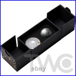 Moon Solar System 2 oz Antique finish Silver Coin 10 Cedis Ghana 2025 Moon Solar System 2 oz Antique finish Silver Coin 10 Cedis Ghana 2025