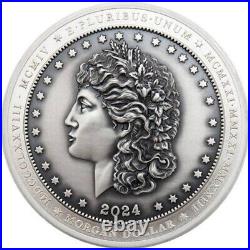 Morgan Dollar 2024 $2 1 oz Fine Silver High Relief Coin Dual Finish Antique and