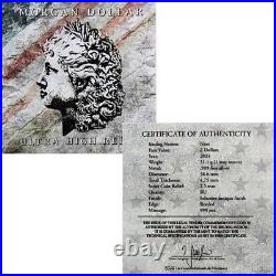 Morgan Dollar 2024 $2 1 oz Fine Silver High Relief Coin Dual Finish Antique and