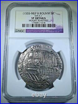 NGC 1500s Spanish Potosi Silver 8 Reales Antique Dollar Pirate Treasure Cob Coin