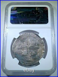 NGC 1500s Spanish Potosi Silver 8 Reales Antique Dollar Pirate Treasure Cob Coin