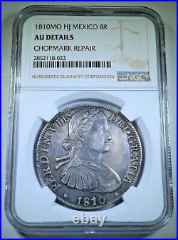 NGC AU Details 1810 Spanish Mexico Silver 8 Reales Antique Colonial Dollar Coin