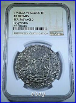 NGC Reygersdahl Shipwreck 1742 Mexico Silver 8 Reales Antique 1700's Dollar Coin