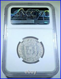 NGC VF-35 1730 Spanish Silver 2 Reales Genuine Antique 1700's Pirate Cross Coin