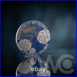 Nantan Meteorite Geography 50 g Antique finish Silver Coin CFA Cameroon 2025