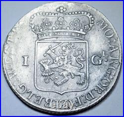 Netherlands 1785 Silver 1 Gulden 32mm, 10.4 grams Genuine 1700's Antique Coin