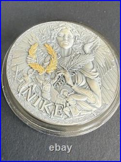 Nike The Great Greek Mythology 2 oz. 999 Silver Coin Only 500 Strikes Case Etc
