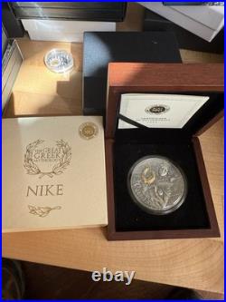 Nike The Great Greek Mythology 2 oz. 999 Silver Coin Only 500 Strikes Case Etc