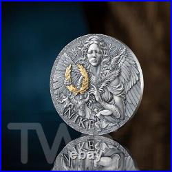 Nike The Great Greek Mythology 2 oz Antique finish Silver Coin CFA Cameroon 2024