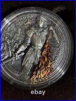 Niue 2022 Jeanne d'Arc 2 oz Antique finish 2 Oz Silver Coin HEROINES